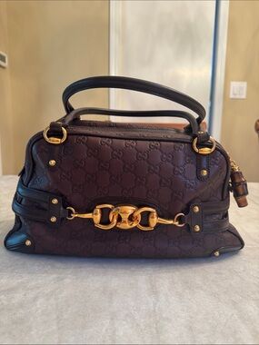 Gucci Dark Brown Leather Satchel l
